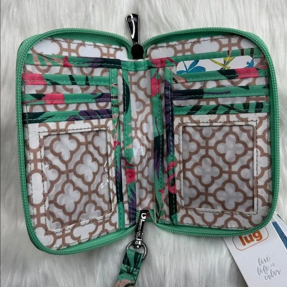 Lug Rodeo 2 Wallet Flamingo Mint new with tags nwt floral tropical Florida print - Picture 5 of 5